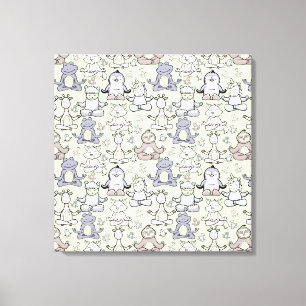 Yoga poses pattern Yoga seamless pattern 46 Canvas Print