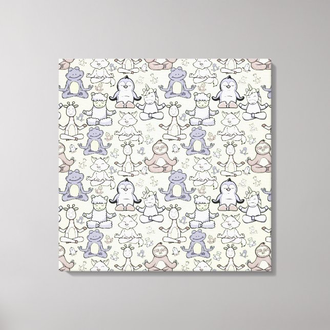 Yoga poses pattern | Yoga seamless pattern 46 Canvas Print (Front)