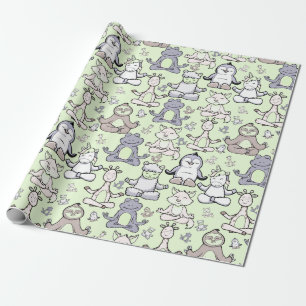 Yoga poses pattern Yoga seamless pattern 46 Wrapping Paper