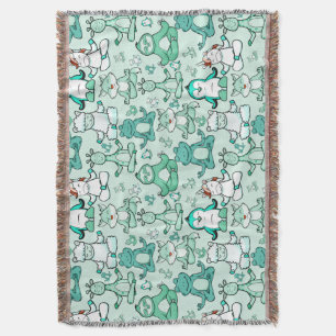 Yoga poses pattern Yoga seamless pattern 47 Throw Blanket