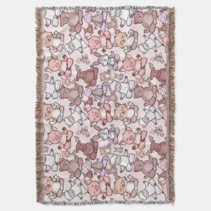 Yoga poses pattern   Yoga seamless pattern 48 Throw Blanket