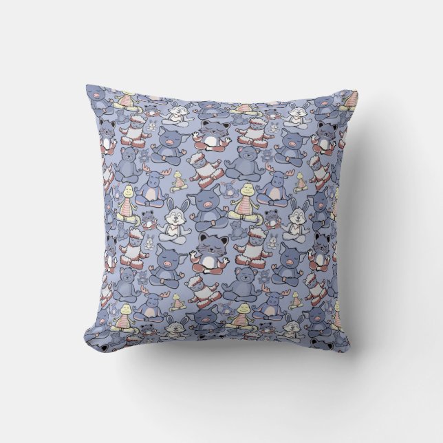 Yoga poses pattern | Yoga seamless pattern 49 Cushion (Front)