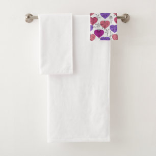 Yoga poses pattern Yoga seamless pattern 4 Bath Towel Set