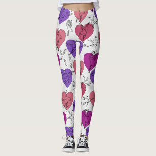 Yoga poses pattern Yoga seamless pattern 4 Leggings