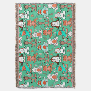 Yoga poses pattern   Yoga seamless pattern 53 Throw Blanket