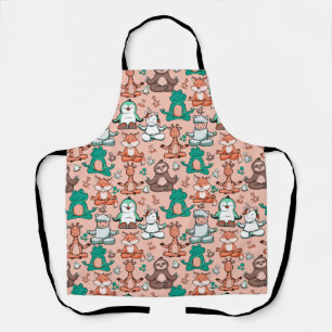 Yoga poses pattern Yoga seamless pattern 54 Apron
