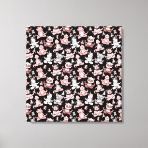 Yoga poses pattern Yoga seamless pattern 55 Canvas Print