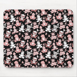 Yoga poses pattern Yoga seamless pattern 55 Mouse Pad