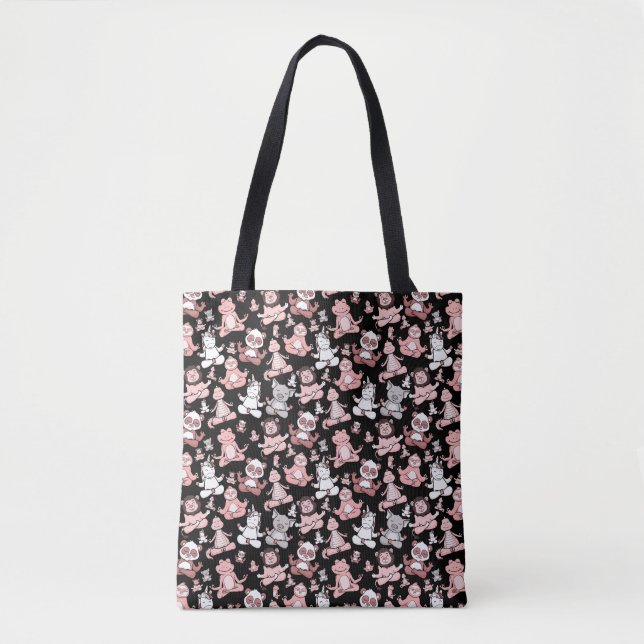 Yoga poses pattern | Yoga seamless pattern 55 Tote Bag (Front)