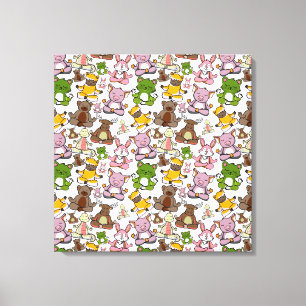 Yoga poses pattern   Yoga seamless pattern 58 Canvas Print