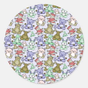 Yoga poses pattern Yoga seamless pattern 60 Classic Round Sticker