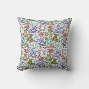 Yoga poses pattern   Yoga seamless pattern 60 Cushion