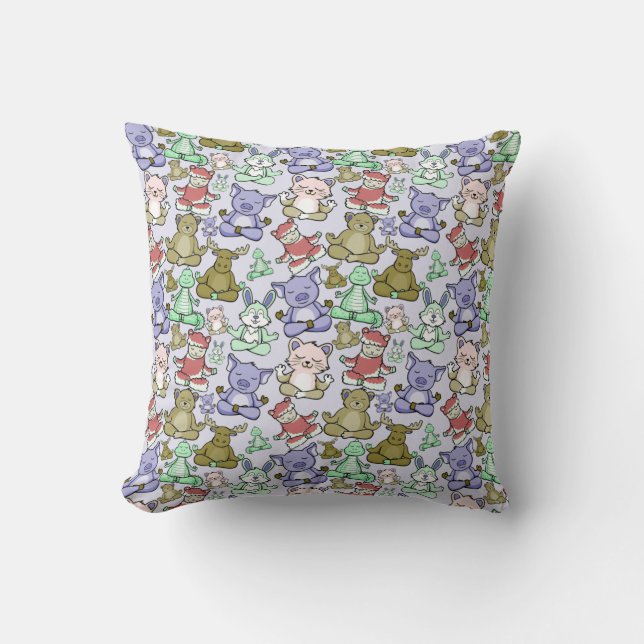 Yoga poses pattern | Yoga seamless pattern 60 Cushion (Front)