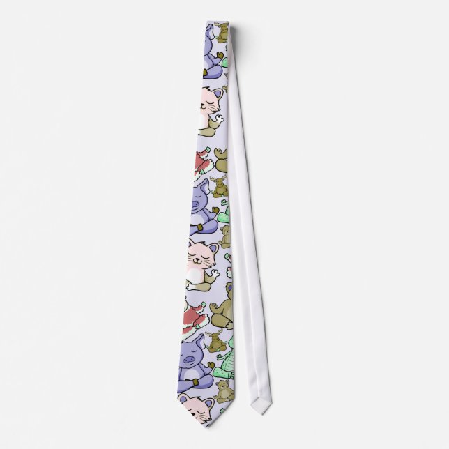 Yoga poses pattern | Yoga seamless pattern 60 Tie (Front)