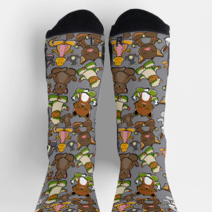 Yoga poses pattern Yoga seamless pattern 61 Tape Socks