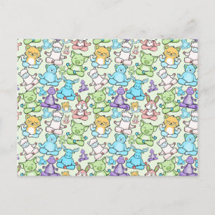 Yoga poses pattern   Yoga seamless pattern 63 Postcard