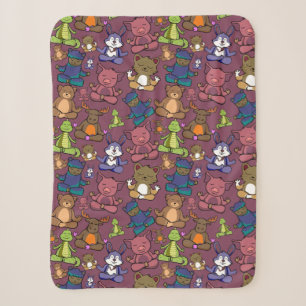 Yoga poses pattern Yoga seamless pattern 64 Sherpa Blanket