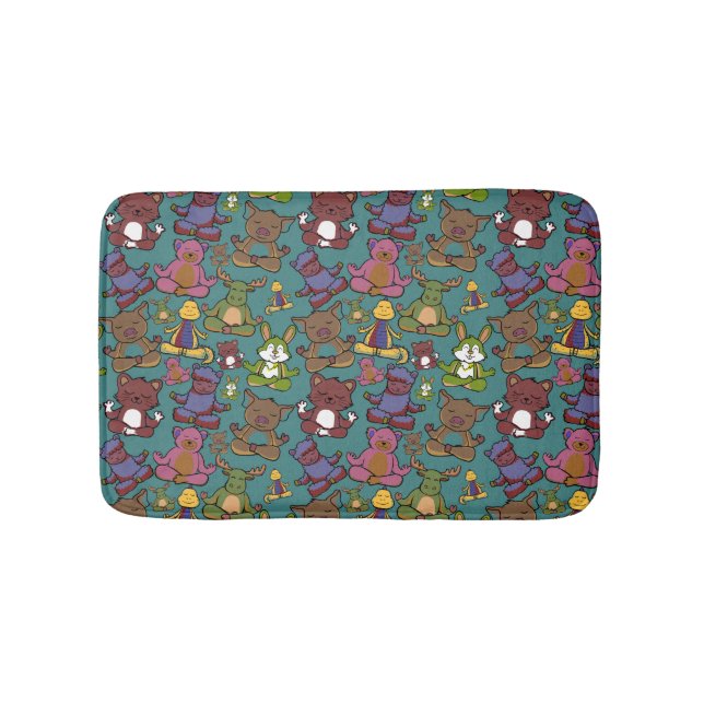 Yoga poses pattern | Yoga seamless pattern 65 Bath Mat (Front)