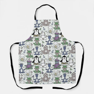 Yoga poses pattern   Yoga seamless pattern 66 Apron