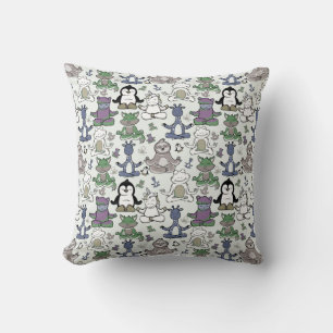 Yoga poses pattern   Yoga seamless pattern 66 Cushion