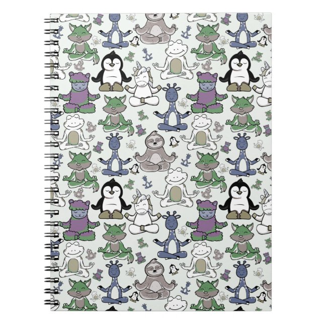 Yoga poses pattern | Yoga seamless pattern 66 Notebook (Front)