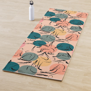 Yoga poses pattern Yoga seamless pattern 6 Mat