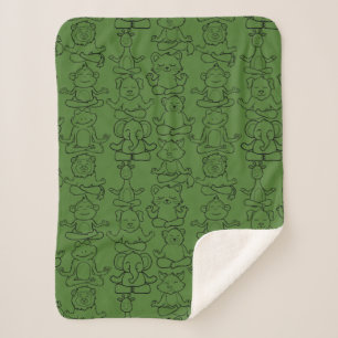 Yoga poses pattern Yoga seamless pattern 8 Sherpa Blanket
