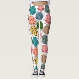 Yoga poses pattern Yoga seamless pattern 9 Leggings