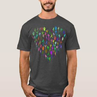 Yoga Poses Positions Heart Rainbow Workout Fitness T-Shirt