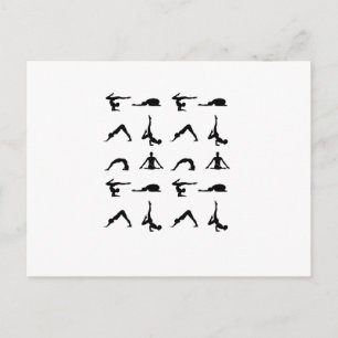 Yoga poses postcard