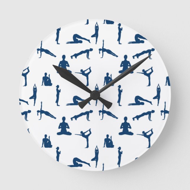 Yoga Poses Round Clock (Front)