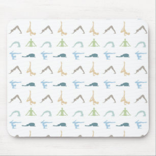 Yoga poses silhouette mindfulness meditation mouse pad