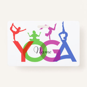 Yoga Poses Silhouettes Thunder_Cove ID Badge
