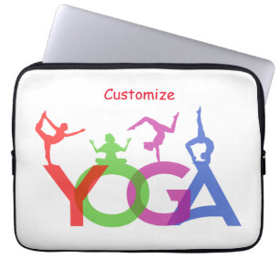 Yoga Poses Silhouettes Thunder_Cove Laptop Sleeve