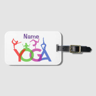Yoga Poses Silhouettes Thunder_Cove Luggage Tag