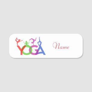 Yoga Poses Silhouettes Thunder_Cove Name Tag