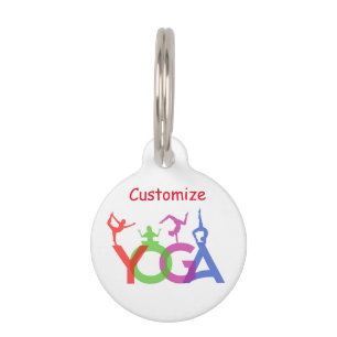 Yoga Poses Silhouettes Thunder_Cove Pet Tag