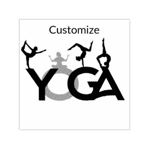 Yoga Poses Silhouettes Thunder_Cove Self-inking Stamp