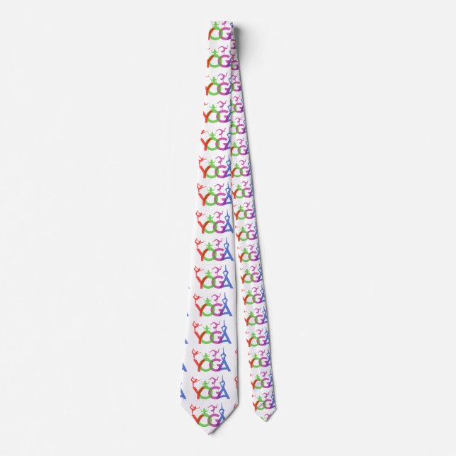 Yoga Poses Silhouettes Thunder_Cove Tie (Front)