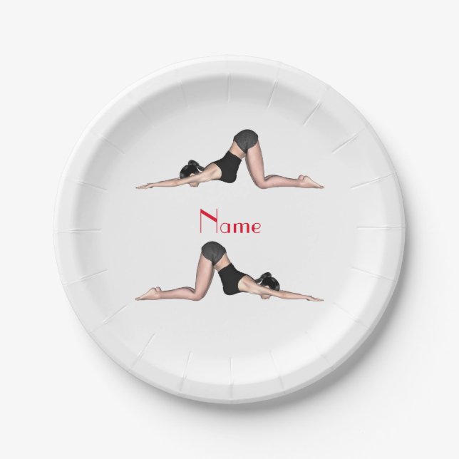 Yoga Poses Thunder_Cove Paper Plate (Front)