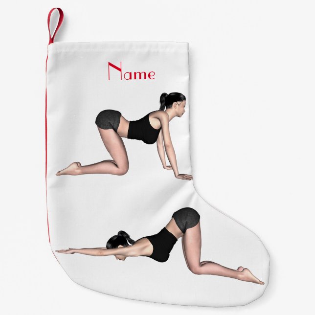 Yoga Poses Thunder_Cove Small Christmas Stocking (Front)
