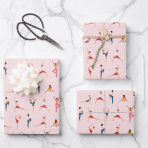 Yoga Poses Wrapping Paper Sheet