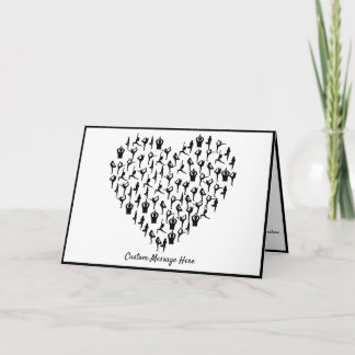 Yoga Poses Zen Heart Design Note Card