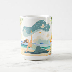 Yoga Position by the beach Coffee Mug