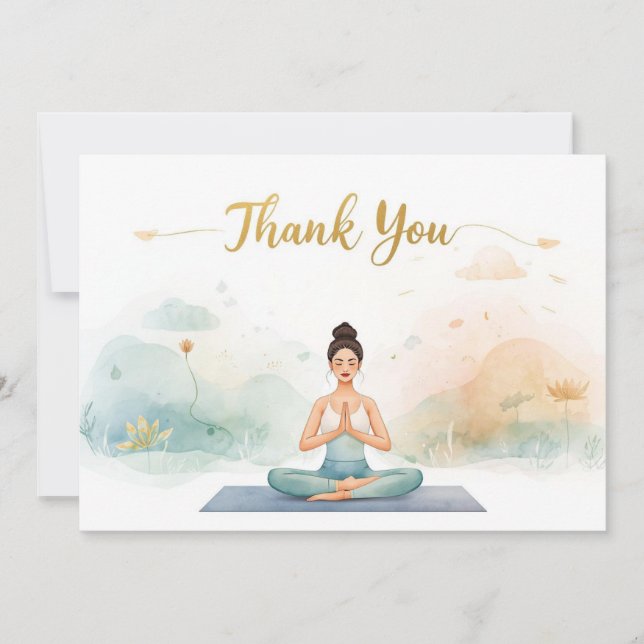 Yoga Position Thank You Card (Front)