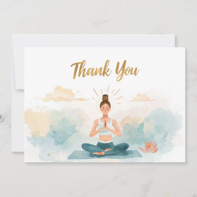 Yoga Position Thank You Card (Front)