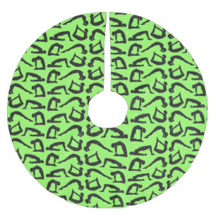 Yoga Positions Silhouettes Brushed Polyester Tree Skirt