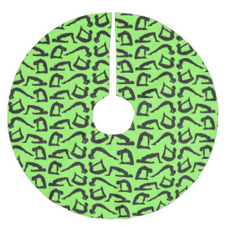 Yoga Positions Silhouettes Brushed Polyester Tree Skirt