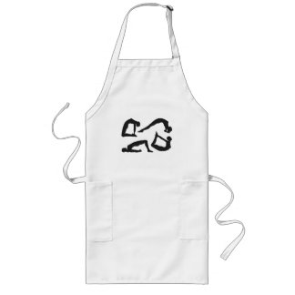 Yoga Positions Silhouettes Long Apron