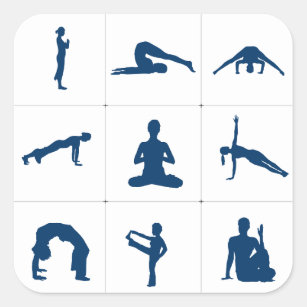 Yoga Positions Zen Meditation Square Sticker